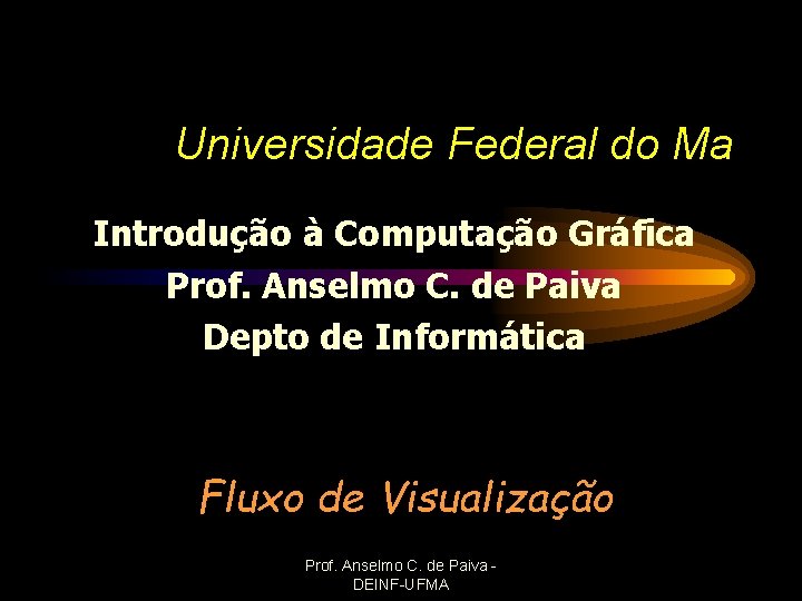 Universidade Federal do Ma Introdução à Computação Gráfica Prof. Anselmo C. de Paiva Depto