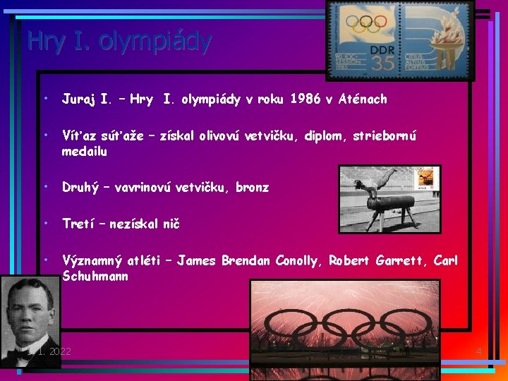 Hry I. olympiády • Juraj I. – Hry I. olympiády v roku 1986 v