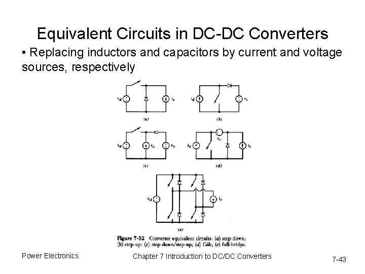 Equivalent Circuits in DC-DC Converters • Replacing inductors and capacitors by current and voltage