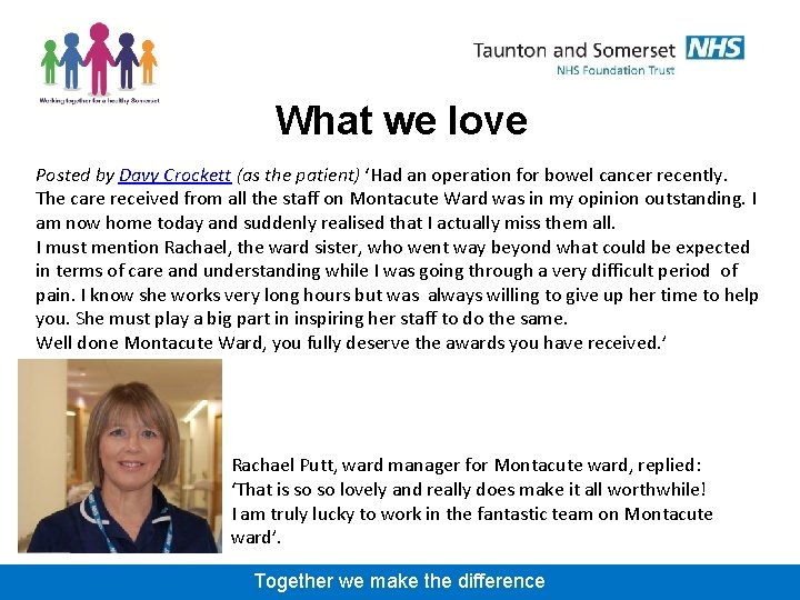 What we love Posted by Davy Crockett (as the patient) ‘Had an operation for