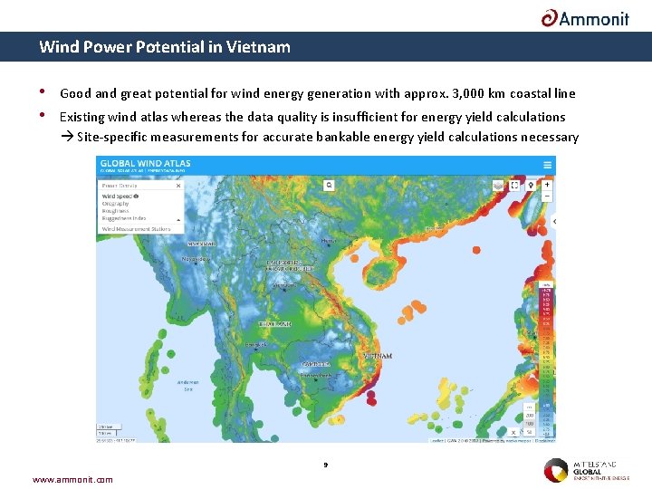 Wind Power Potential in Vietnam • Good and great potential for wind energy generation