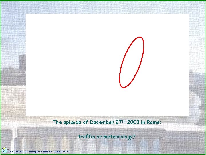 The episode of December 27 th 2003 in Rome: traffic or meteorology? C. N.