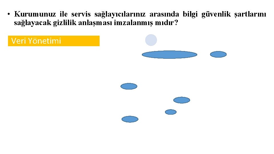  • Kurumunuz ile servis sağlayıcılarınız arasında bilgi güvenlik şartlarını sağlayacak gizlilik anlaşması imzalanmış