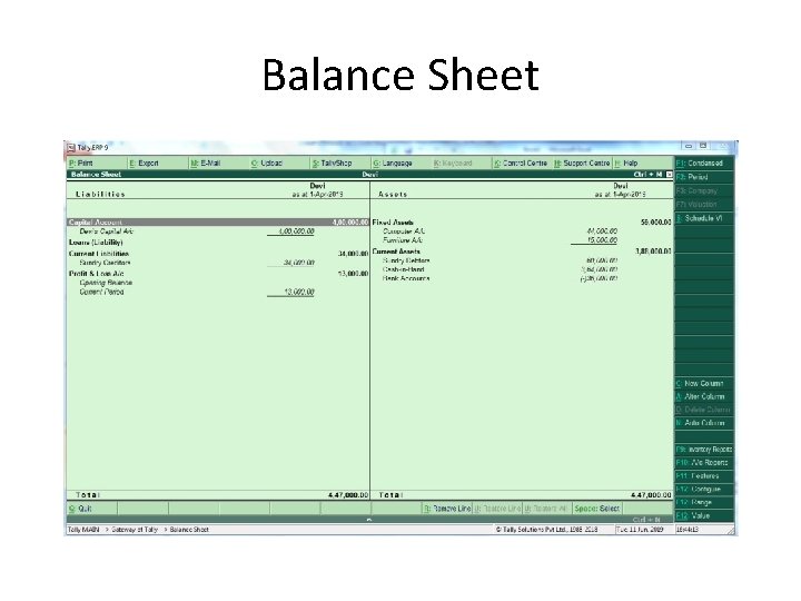 Balance Sheet 