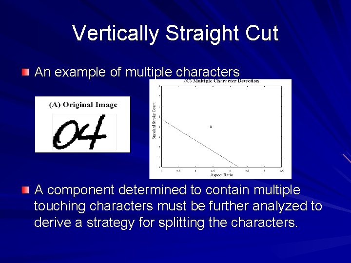 Vertically Straight Cut An example of multiple characters A component determined to contain multiple