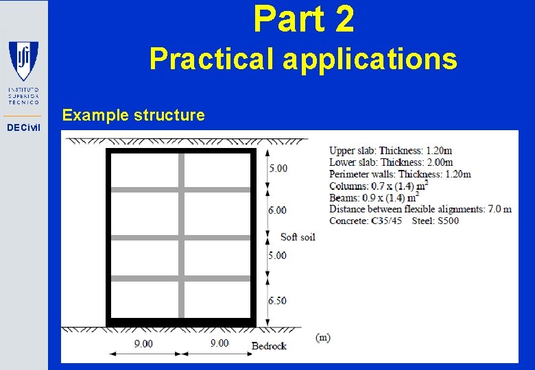 Part 2 Practical applications DECivil Example structure 