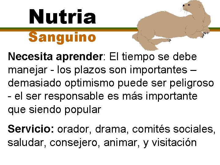 Nutria Sanguino Necesita aprender: El tiempo se debe manejar - los plazos son importantes