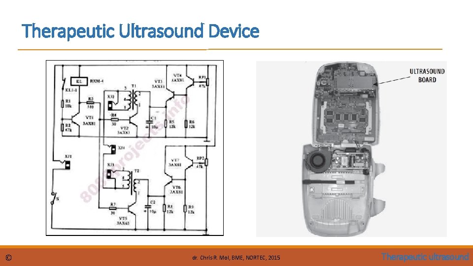 Therapeutic Ultrasound Device © dr. Chris R. Mol, BME, NORTEC, 2015 Therapeutic ultrasound Therapeutic Ultrasound Device © dr. Chris R. Mol, BME, NORTEC, 2015 Therapeutic ultrasound