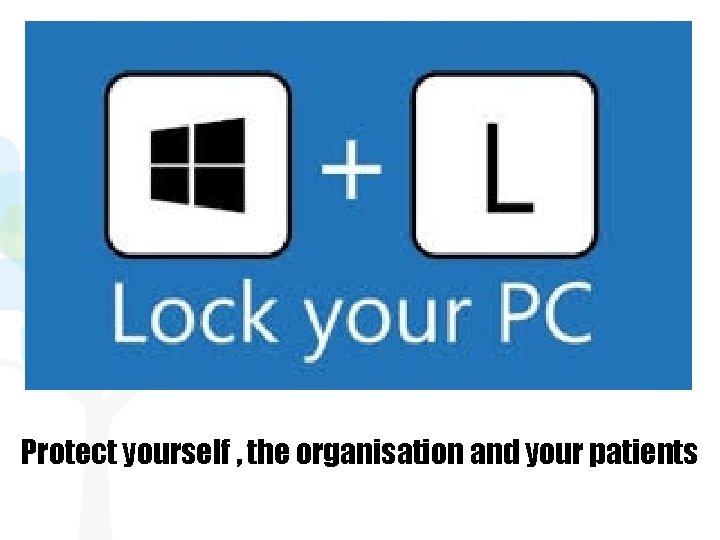 Protect yourself , the organisation and your patients 