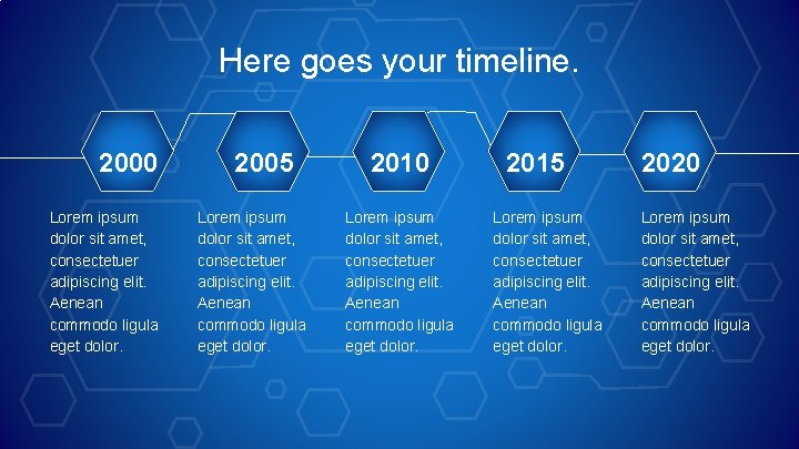 Here goes your timeline. 2000 Lorem ipsum dolor sit amet, consectetuer adipiscing elit. Aenean