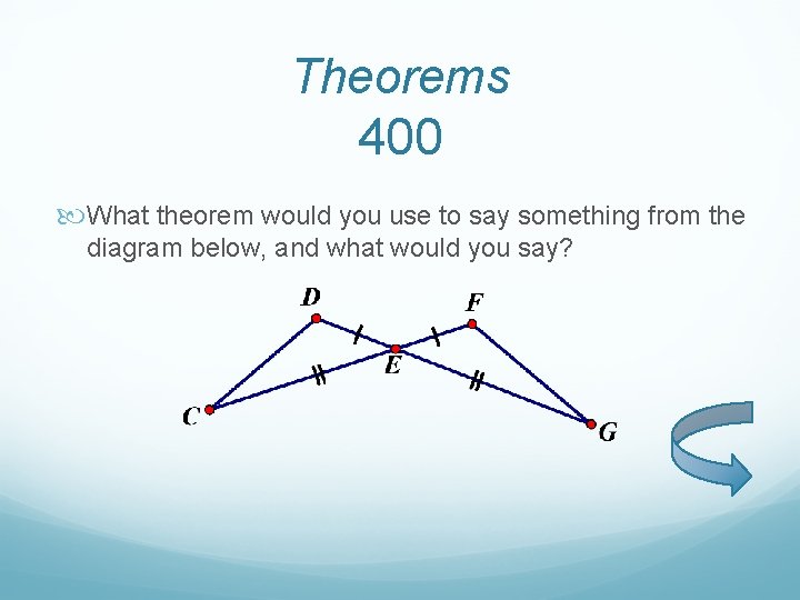 Theorems 400 What theorem would you use to say something from the diagram below,