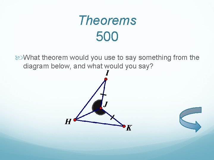 Theorems 500 What theorem would you use to say something from the diagram below,