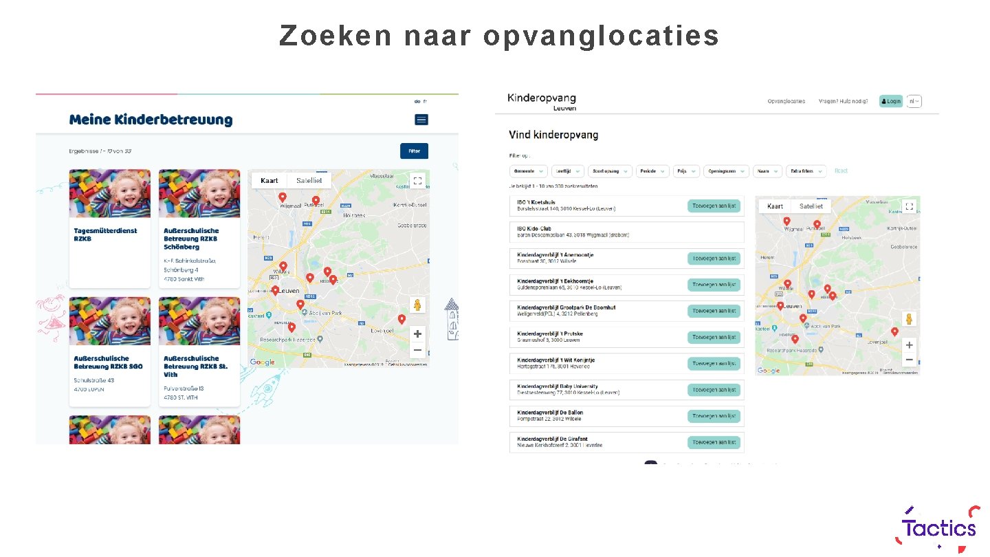 Zoeken naar opvanglocaties 