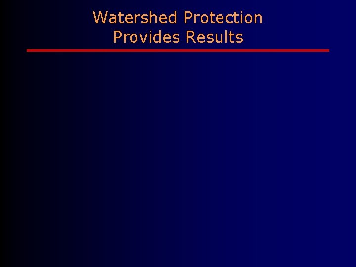 Watershed Protection Provides Results 