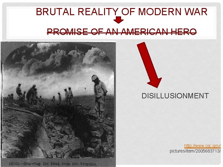 BRUTAL REALITY OF MODERN WAR PROMISE OF AN AMERICAN HERO DISILLUSIONMENT http: //www. loc.