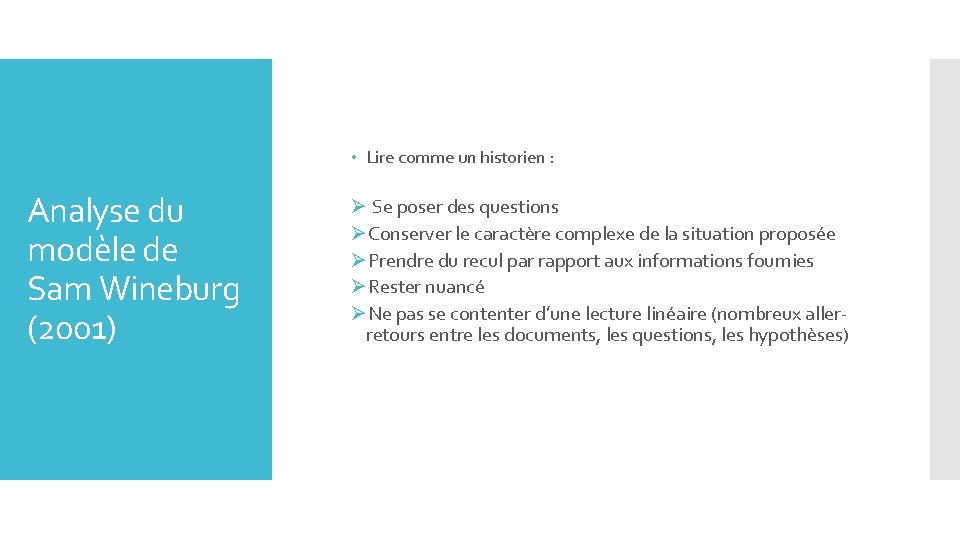  • Lire comme un historien : Analyse du modèle de Sam Wineburg (2001)