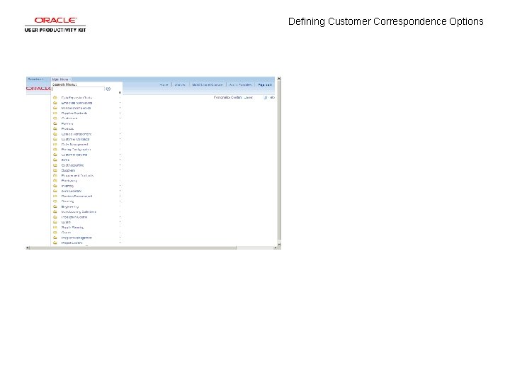 Defining Customer Correspondence Options 