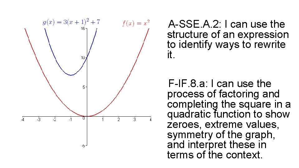 A-SSE. A. 2: I can use the structure of an expression to identify ways