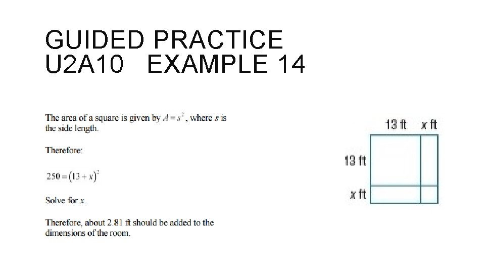 GUIDED PRACTICE U 2 A 10 EXAMPLE 14 