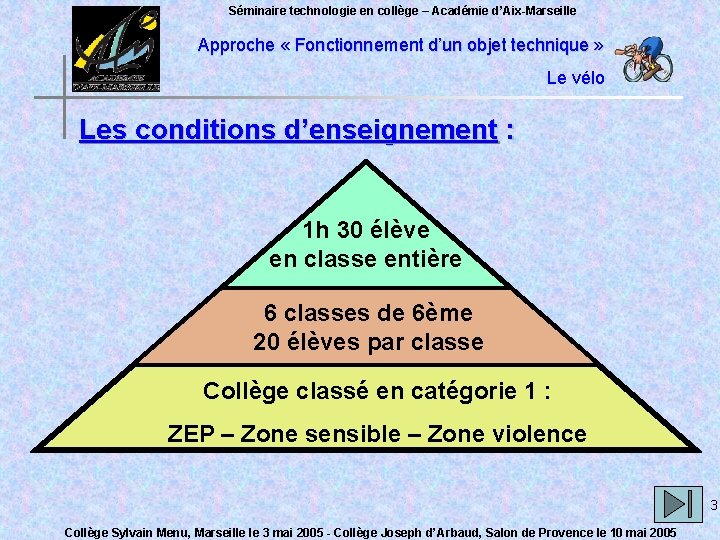 Séminaire technologie en collège – Académie d’Aix-Marseille Approche « Fonctionnement d’un objet technique »