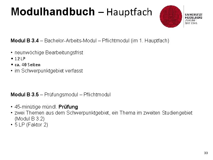 Modulhandbuch – Hauptfach Modul B 3. 4 – Bachelor-Arbeits-Modul – Pflichtmodul (im 1. Hauptfach)