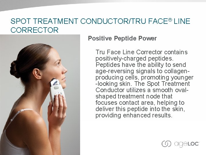 SPOT TREATMENT CONDUCTOR/TRU FACE® LINE CORRECTOR Positive Peptide Power Tru Face Line Corrector contains SPOT TREATMENT CONDUCTOR/TRU FACE® LINE CORRECTOR Positive Peptide Power Tru Face Line Corrector contains