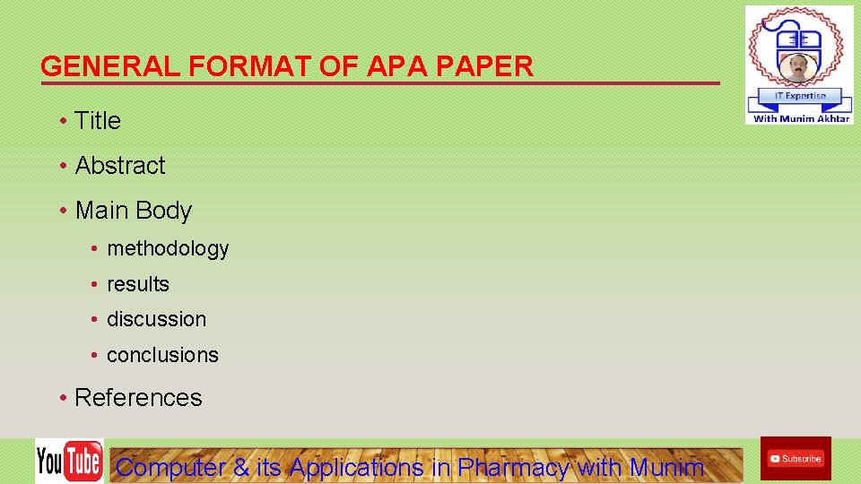 GENERAL FORMAT OF APA PAPER • Title • Abstract • Main Body • methodology GENERAL FORMAT OF APA PAPER • Title • Abstract • Main Body • methodology