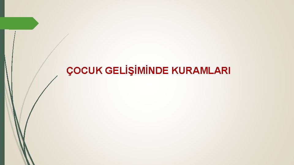 ÇOCUK GELİŞİMİNDE KURAMLARI 