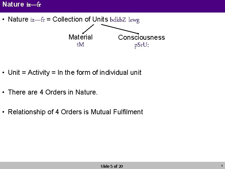 Nature iz—fr • Nature iz—fr = Collection of Units bdkb. Z Material t. M