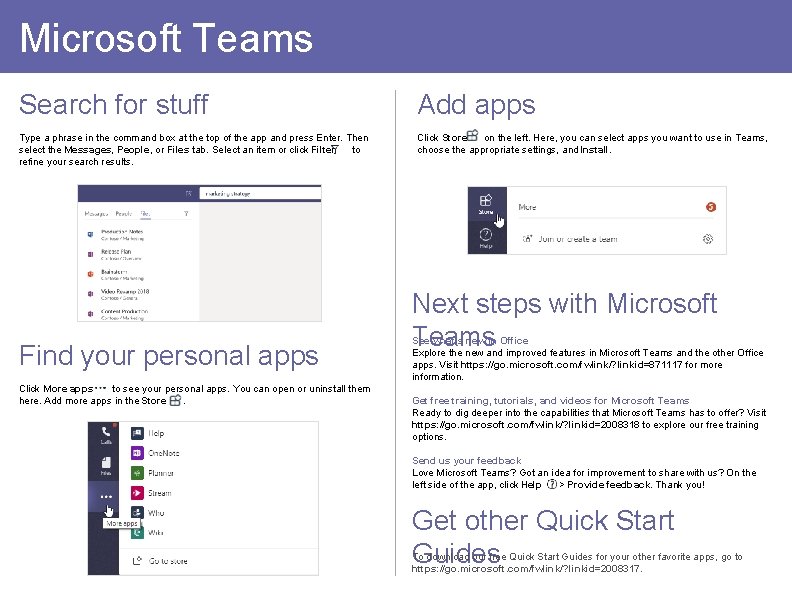 Microsoft Teams Search for stuff Add apps Type a phrase in the command box