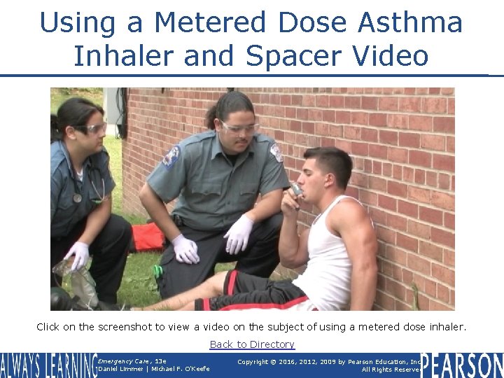 Using a Metered Dose Asthma Inhaler and Spacer Video Click on the screenshot to
