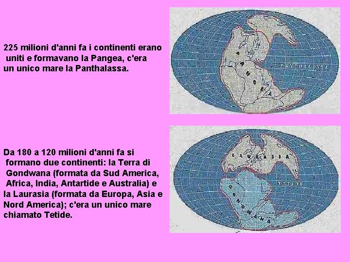 225 milioni d'anni fa i continenti erano uniti e formavano la Pangea, c'era un