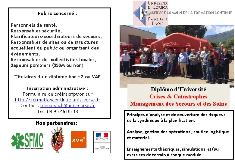 Public concern SERVICE COMMUN DE LA FORMATION CONTINUE