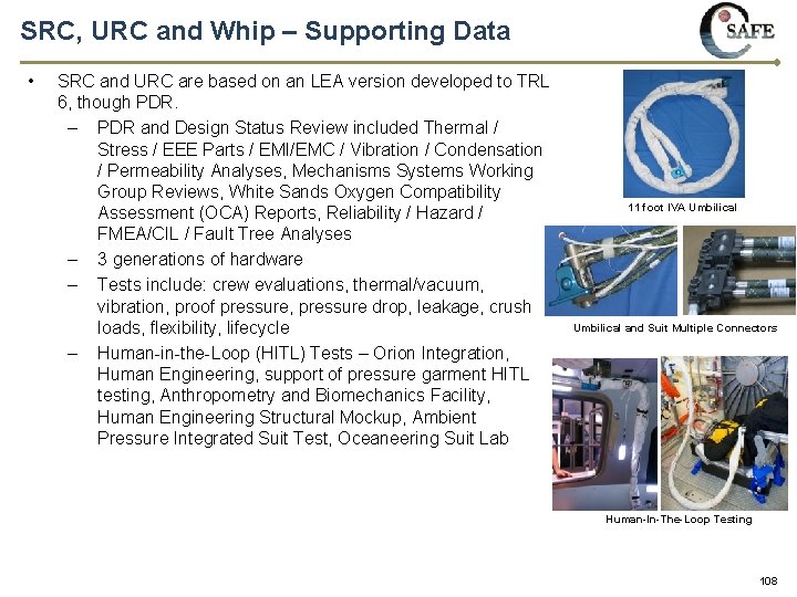 SRC, URC and Whip – Supporting Data • SRC and URC are based on
