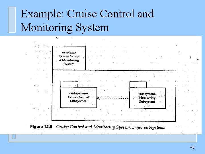 Example: Cruise Control and Monitoring System 46 