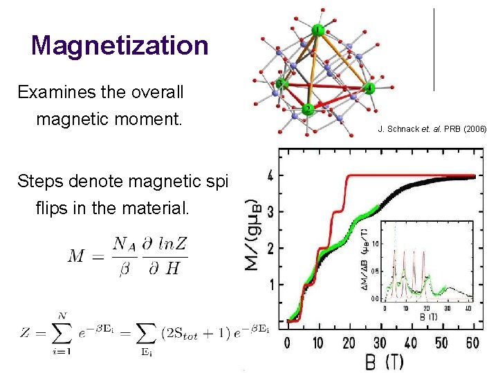 Magnetization Examines the overall magnetic moment. Steps denote magnetic spin flips in the material.