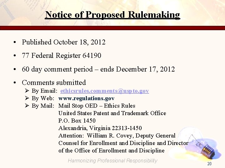 Notice of Proposed Rulemaking • Published October 18, 2012 • 77 Federal Register 64190