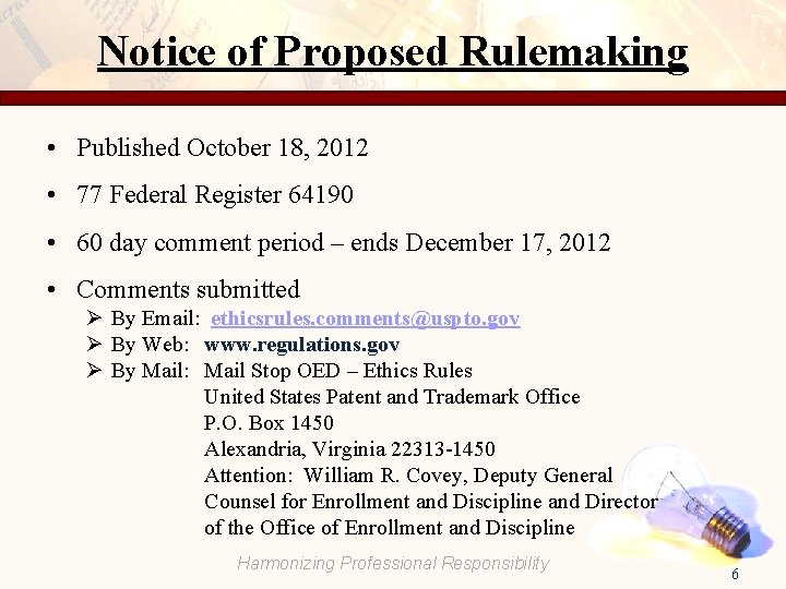 Notice of Proposed Rulemaking • Published October 18, 2012 • 77 Federal Register 64190