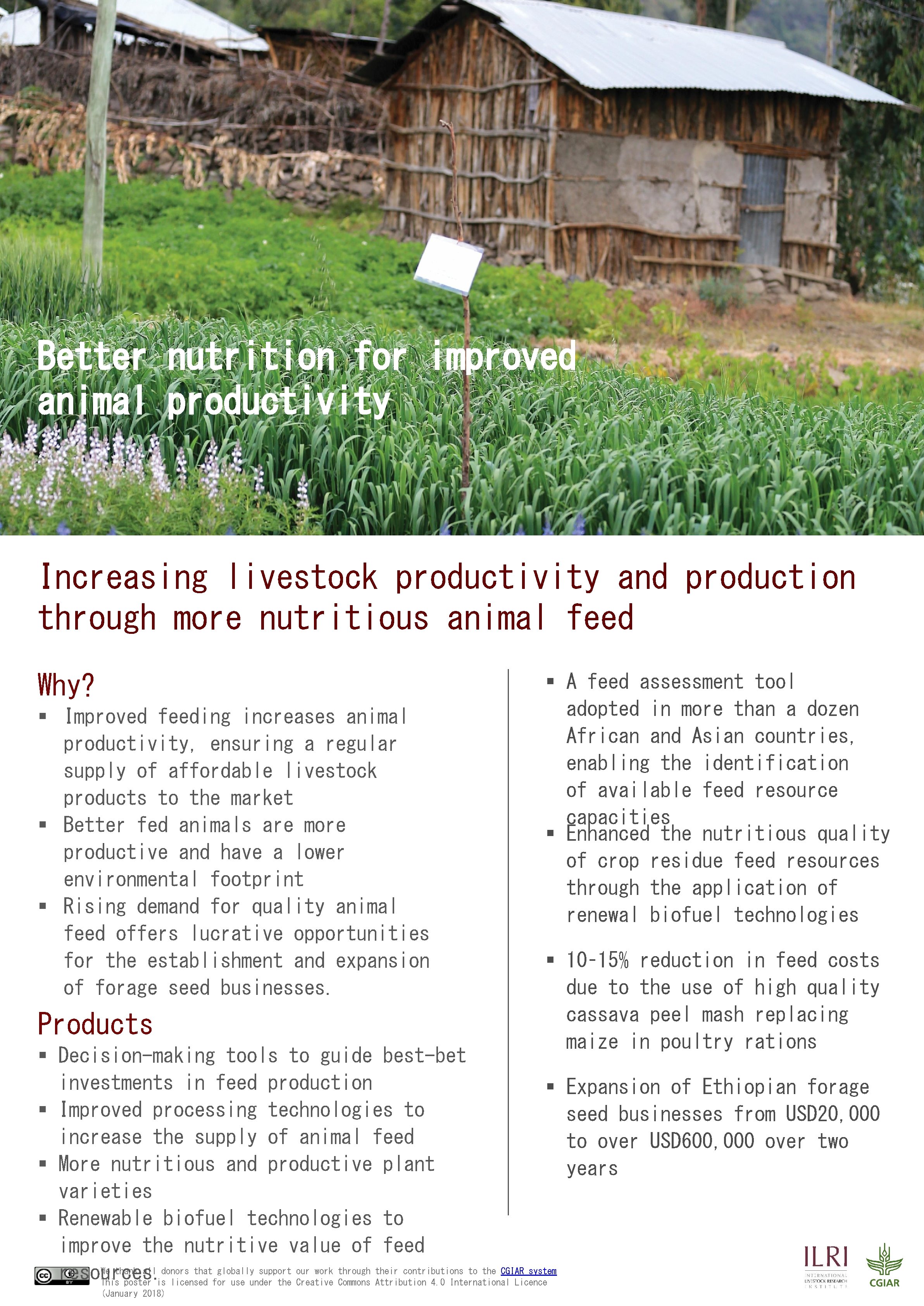 Better nutrition for improved animal productivity Increasing livestock productivity and production through more nutritious