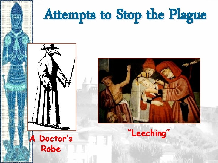 Attempts to Stop the Plague A Doctor’s Robe “Leeching” 