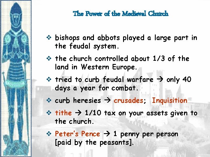 The Power of the Medieval Church v bishops and abbots played a large part