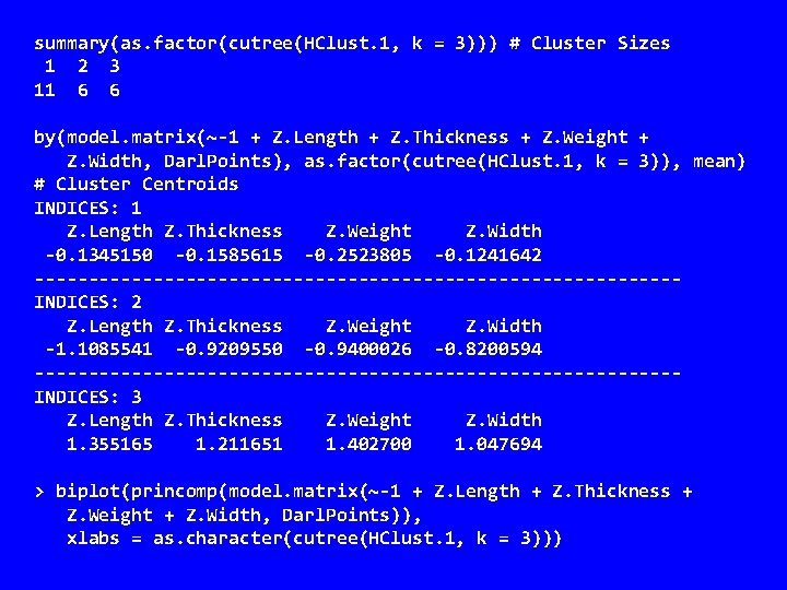 summary(as. factor(cutree(HClust. 1, k = 3))) # Cluster Sizes 1 2 3 11 6