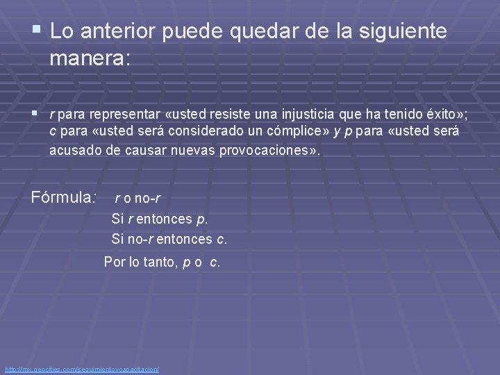 § Lo anterior puede quedar de la siguiente manera: § r para representar «usted