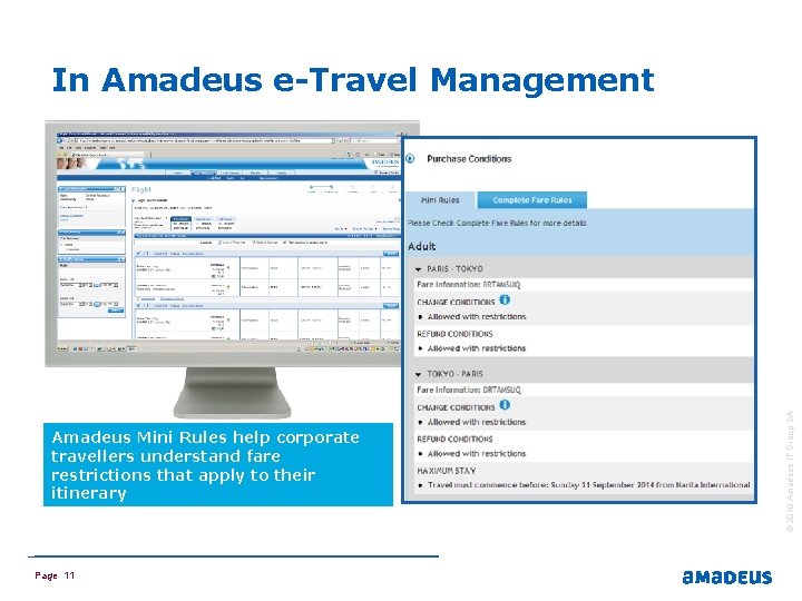 Amadeus Mini Rules help corporate travellers understand fare restrictions that apply to their itinerary