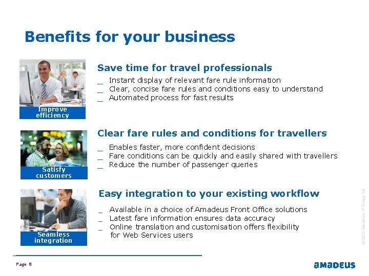 Benefits for your business Save time for travel professionals _ Instant display of relevant