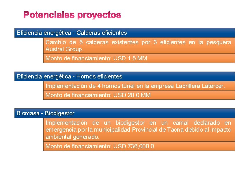 Eficiencia energética - Calderas eficientes Cambio de 5 calderas existentes por 3 eficientes en