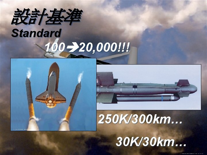 設計基準 Standard 100 20, 000!!! http: //en. valka. cz/files/agm-130_184. jpeg 250 K/300 km… http: