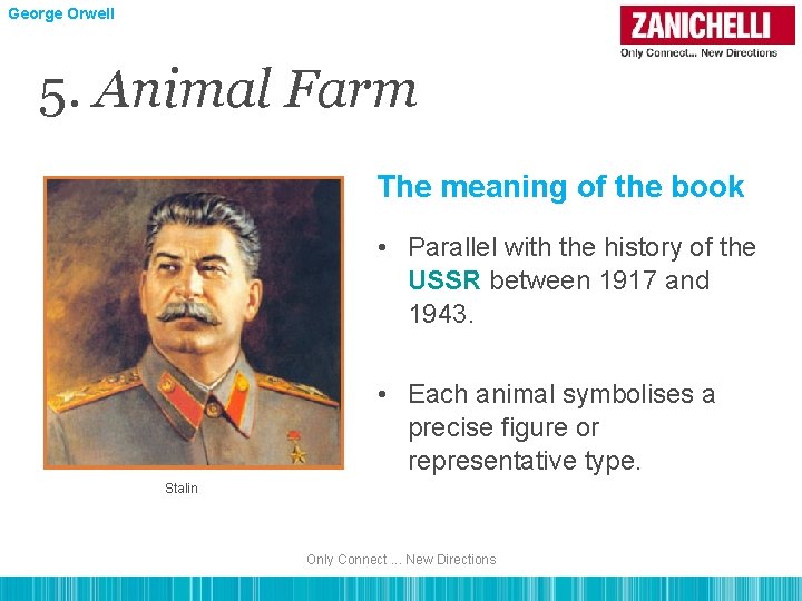 George Orwell 5. Animal Farm The meaning of the book • Parallel with the