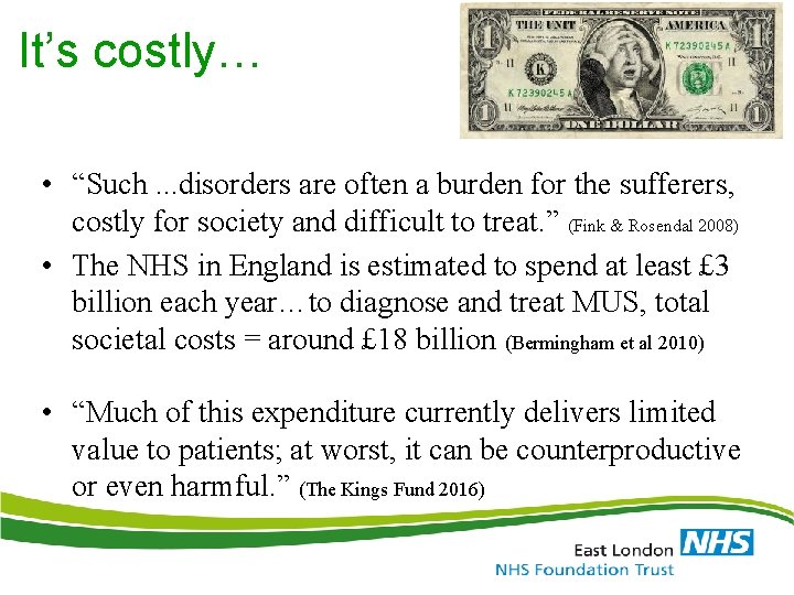 It’s costly… • “Such. . . disorders are often a burden for the sufferers,