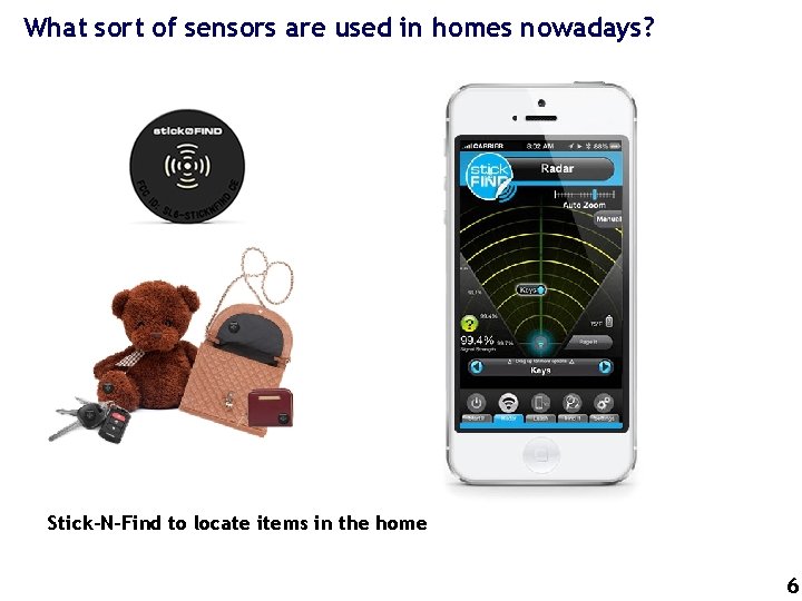 What sort of sensors are used in homes nowadays? Stick-N-Find to locate items in